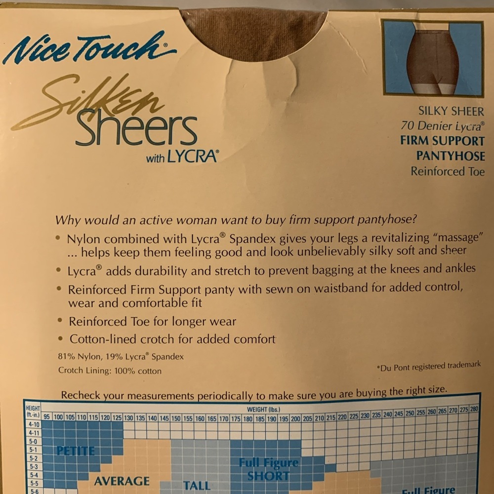 Lot Of 2 Vintage Nice Touch Silken Sheers 70 Denier Lycra Average Nude & Taupe - Picture 11 of 13